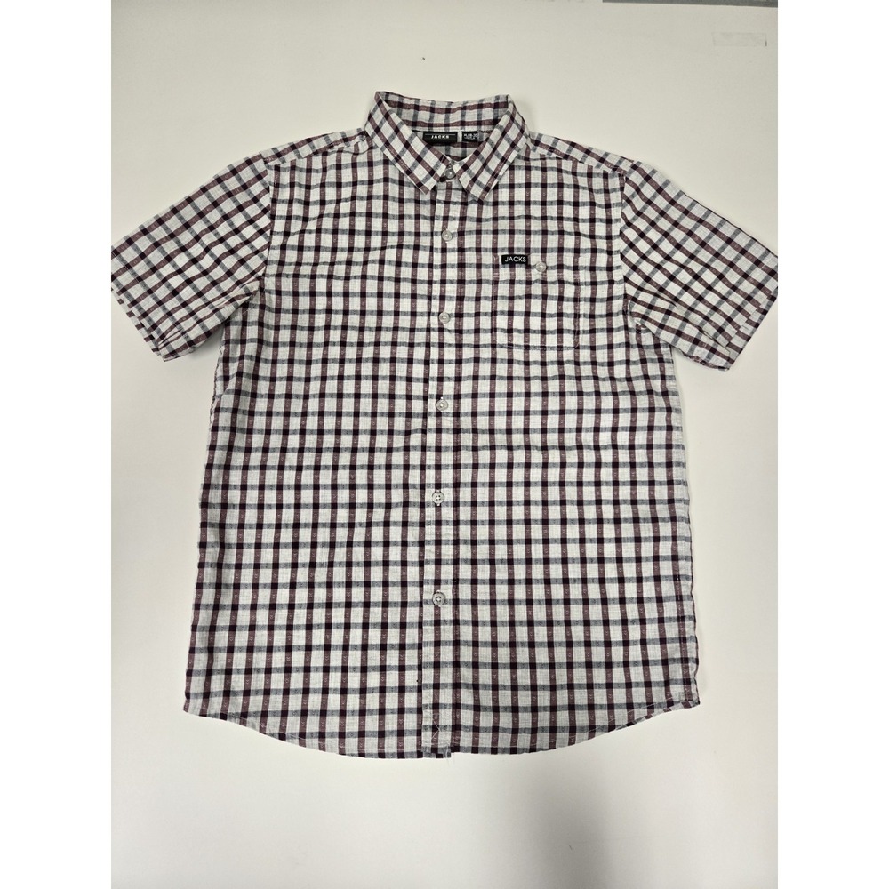 Jacks Surfboards Boy's‎ Short Sleeve Plaid Button Up Shirt XL